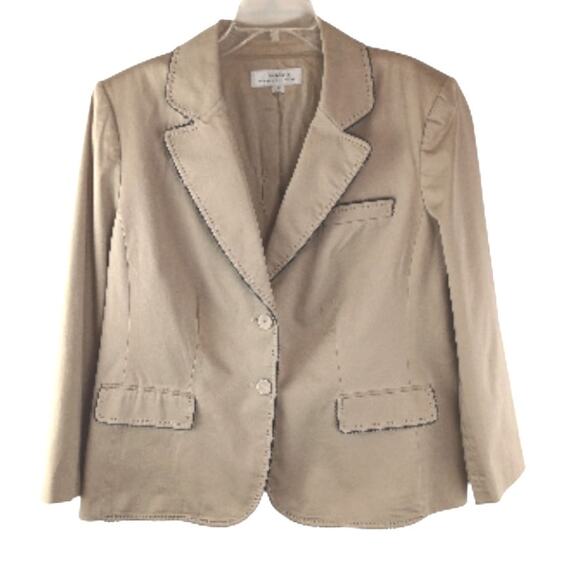 TAHARI Women's Blazer Tan 2X Business Casual Fall Winter Classic Office - Picture 2 of 6